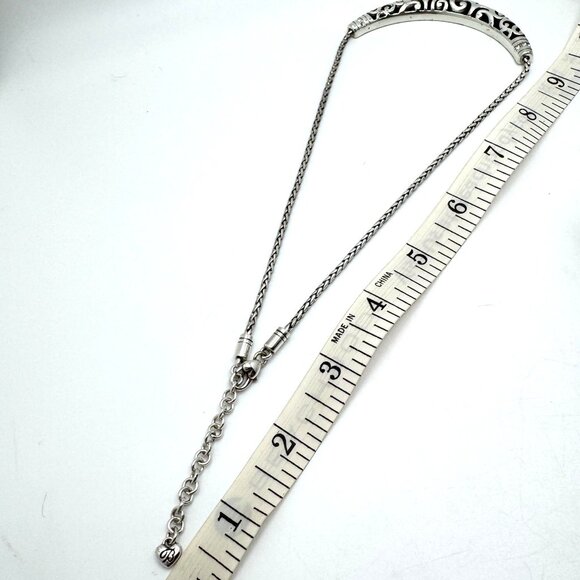 Brighton Aventura Silver-Tone Necklace Intricate Cut-Out Design Adjustable Chain - Picture 5 of 6